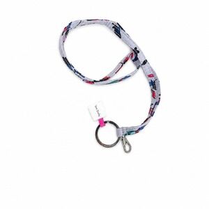 Vera Bradley Recycled Lanyard Gray Multicolor Key Ring Lobster Clip NWT